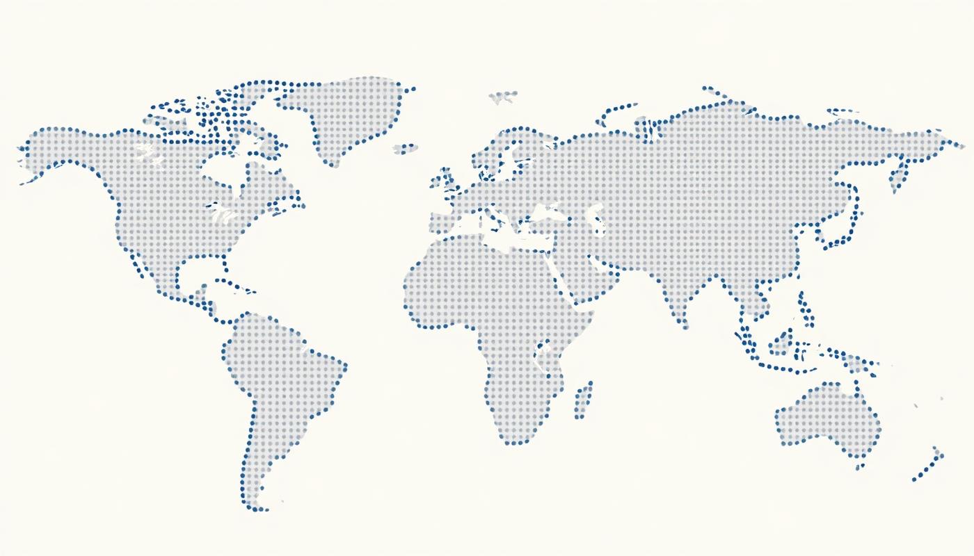 Mapa-mundo abstrato em pontos